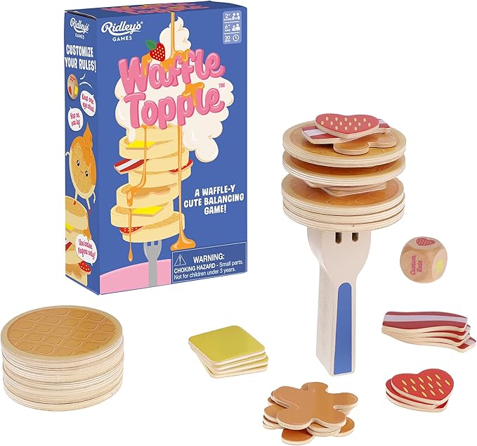 Ridley's Games: Waffle Topple | Fun Food Balancing Game for All Ages | Game for 2+ Players with 15 Minute Playtime for Ages 6+ | Don't let The Stack Fall Over!