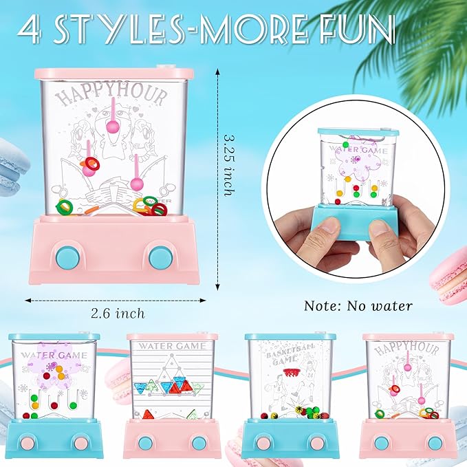 Zhanmai 16Pcs Handheld Water Games Mini Arcade Fish Ring Toss Basketball, Water Ring Toss Handheld Toys for Kids Adults, Retro Games for Beach Toy Party
