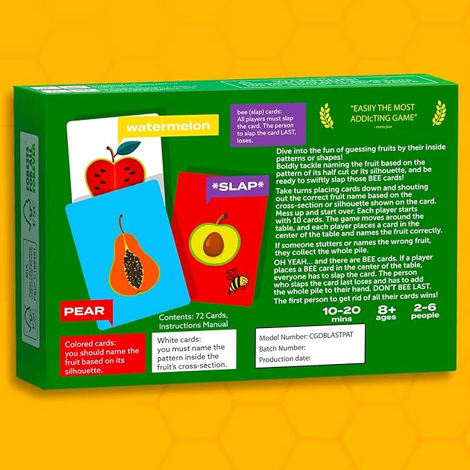 QUOKKA Family Food Games for Kids and Adults - Fast & Fun Slap Card Game for 2-6 Players Easy to Learn - Hilarious Brain-Blending Board Games for Family Night Ages 8+