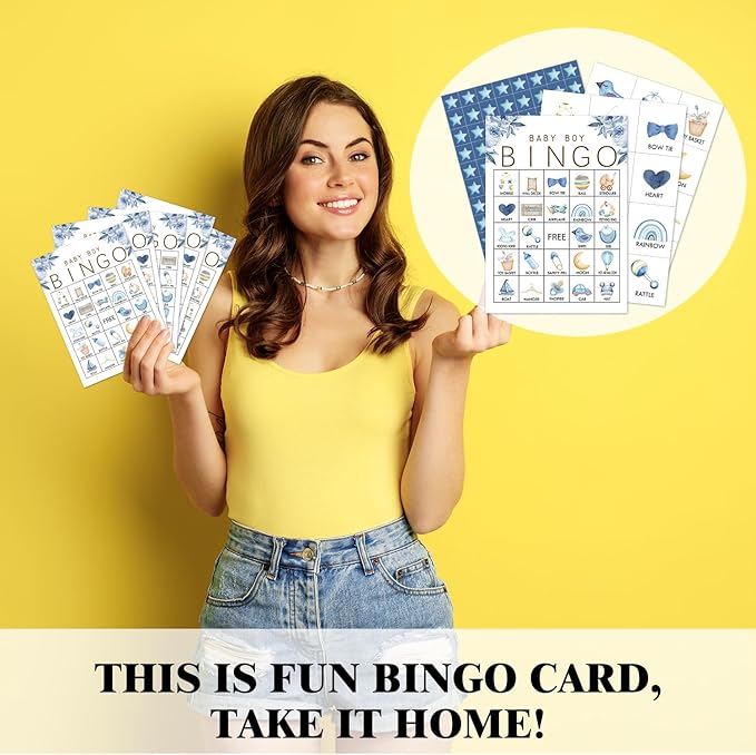 Shower Games Bingo Party Game for Gender Reveal Party Pregnancy Announcement 24 Players Bingo Game Cards Party Games Favors Decor for Family Party Holiday Activities Supplies Bingo Game- JK106