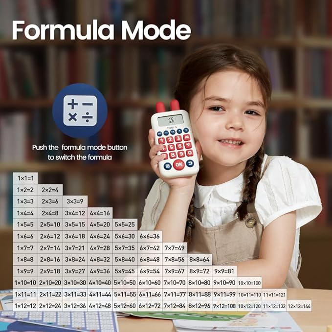 beiens Learning Toys for 4+ Year olds, Math Games, Educational Toys for Addition, Subtraction, Division and Multiplication Game, Electronic Math Flash Cards
