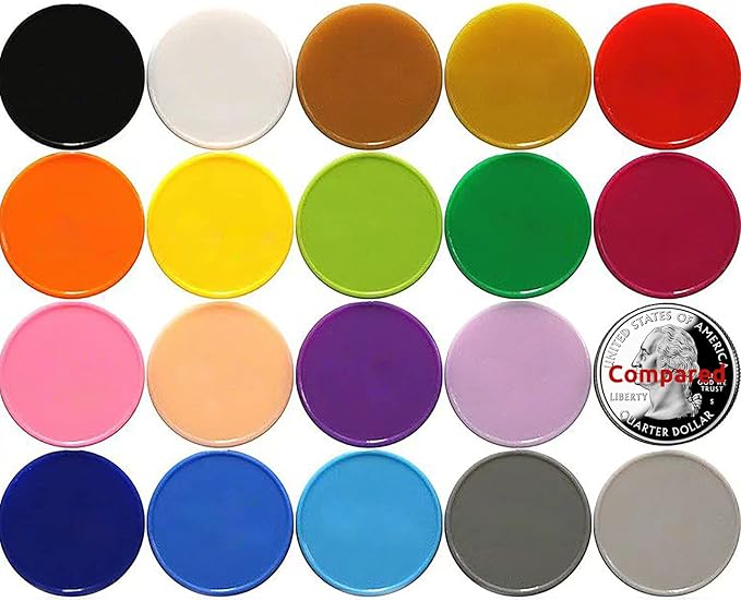 Set of 100 Opaque Plastic Learning Counters Mini Poker Chips Game Tokens with Storage Box (Orange, 1 Inch)