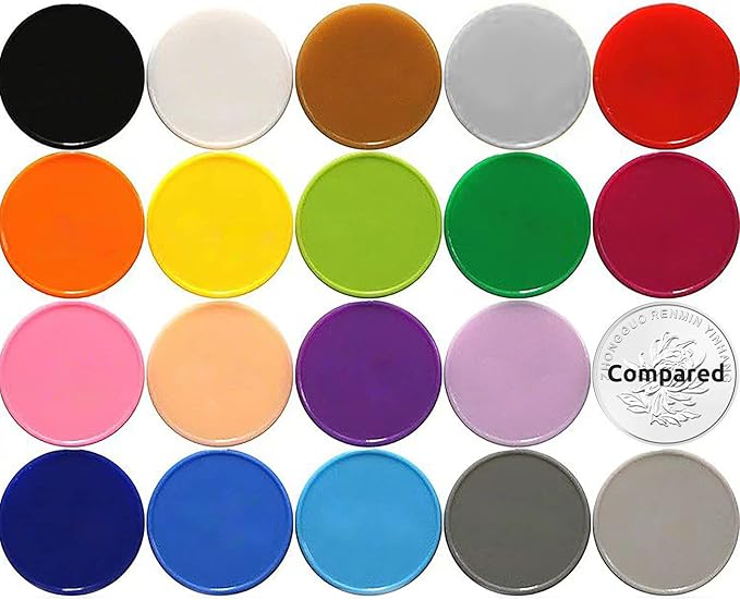 Set of 100 1 Inch Opaque Plastic Learning Counters Mini Poker Chips Game Tokens with Storage Box (1 Inch, Black)