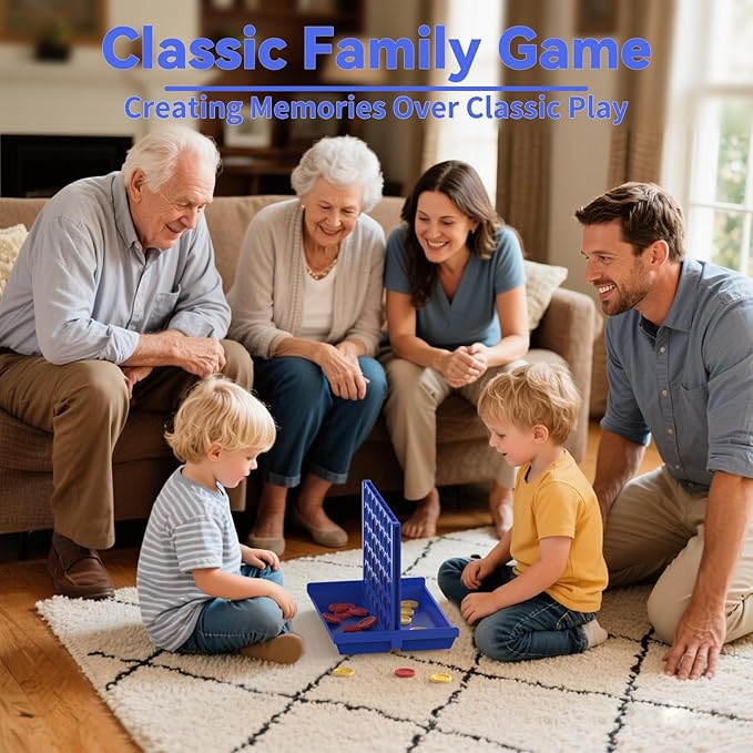 Pup Go 4 in a Row Game Big, 6 Spare Discs Included, Board Games Toys for Boys, Classic Four in a Row and Family Fun Games for Ages 3 4 5 6 7 8 Year Old Kids(Big)