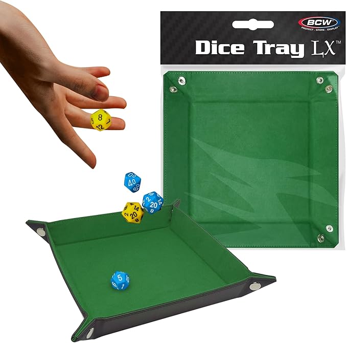 BCW Square Dice Tray - Grass | 7x7 Inches | Ideal for Dungeons and Dragons, Pathfinder, etc | Dice Rolling Tray Gaming Accessory for Tabletop RPGs and Board Games…