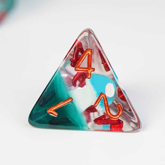 UDIXI 7PCS DND Dice Set, Polyhedral Dice Set D&D Filled with Blue Mushroom, for Dungeons and Dragons Role Playing Games Tabletop Games