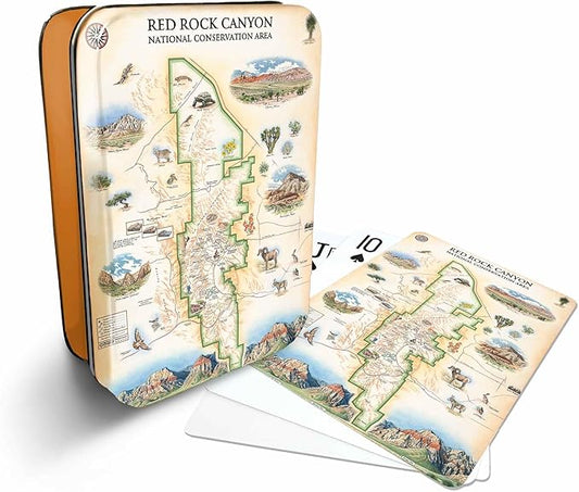 Red Rock Canyon National Park Map Standard 52-Deck Playing Cards - Official Vegas Poker Size