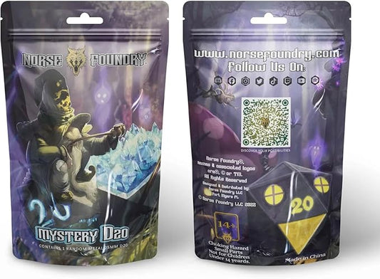 Norse Foundry Mystery FAE Forest D20 Series: D20 Die for RPG, DND, Pathfinder-Premium Craftsmanship, 25mm Intricate Metal Stylish Design