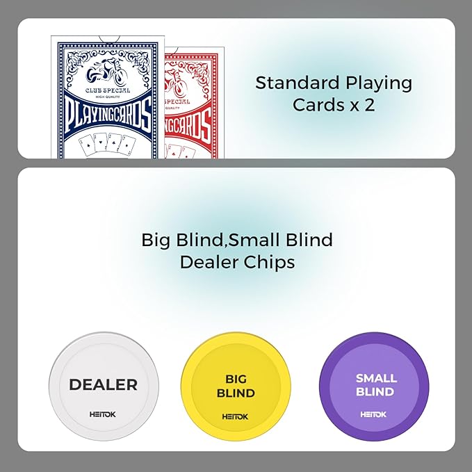 Poker Set with Numbered Chips 600-pcs for Card Board Game, 11.5g Weight with Playing Cards for Texas Hold'em, Blackjack Gambling, Late Night Poker Games