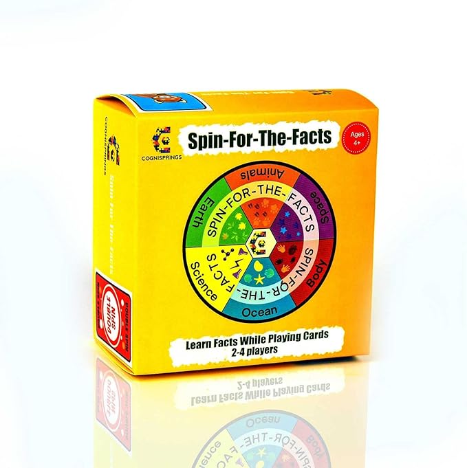 Spin-for-The-Facts Fun Educational Games for Kids - Learn Facts and Explore Endangered Animals - Family Card Games
