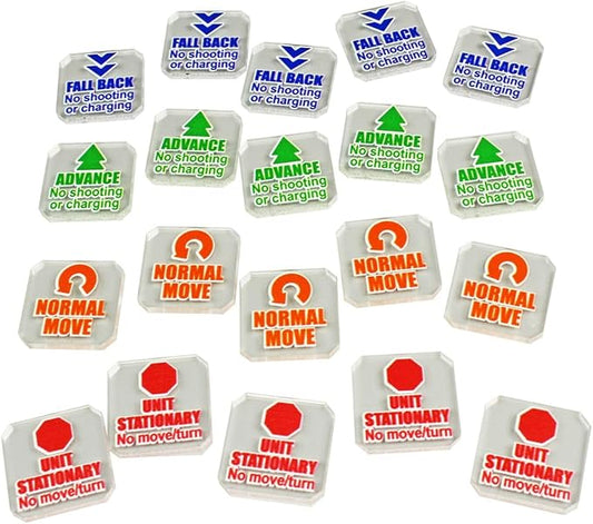 LITKO Upgrade Tokens | Compatible with Warhammer 10th Edition | Half-Strength | Battle Shocked | Wound | Movement | Modifier | WH40Kv10 (Movement Tokens)