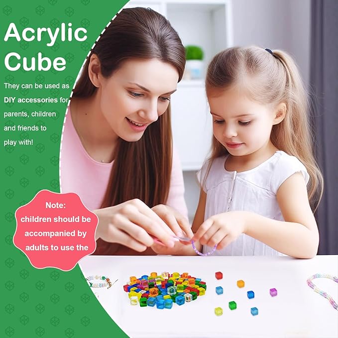 160 Pcs 8 Colors Blank Dice, 7.5mm Mini Acrylic Cubes Multi-Colored Clear Dice, Assorted Color No Hole Beads for Board Games Tabletop Gaming Dices DIY Making
