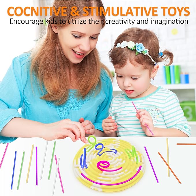 Sensory Activity Board for Kids and Adults, Double-Sided Silicone Fidgets Toys - Silent, No Mess, for Calming, Stress Anxiety, ADHD&Autism - Includes Portable Travel Bag & 12 Strings, Yellow
