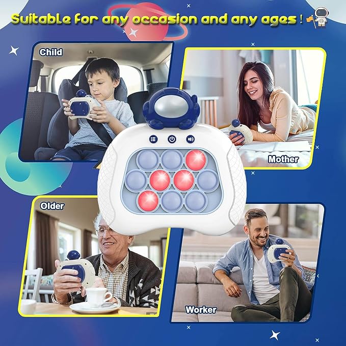 Quick Push Game Fidget Toys Pro for Kids Adults, Christmas Handheld Game Fast Puzzle Game Machine, Push Bubble Christmas Stress Toy, Relief Party Favors, Birthday Gifts for Boys