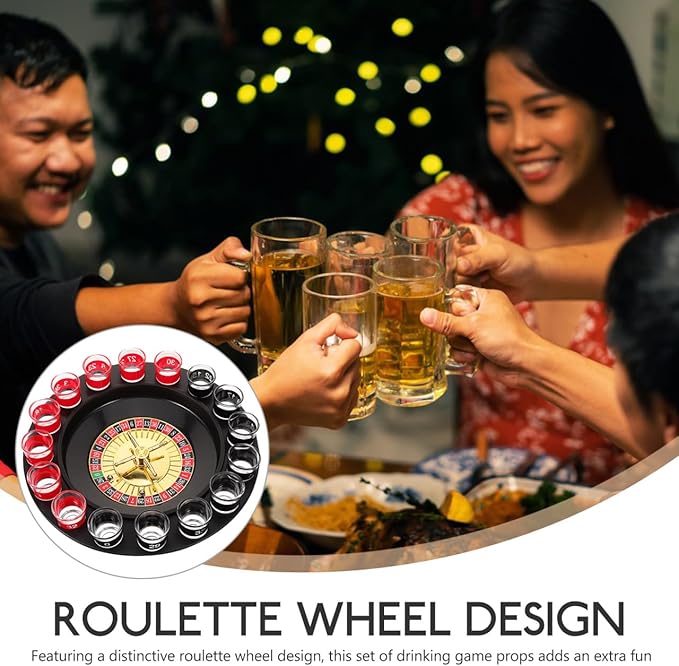 Sosoport Shot Roulette Drinking Game Glass Roulette Shot Glass Roulette Drinking Game Set Party Games Supply for KTV Live House Bar