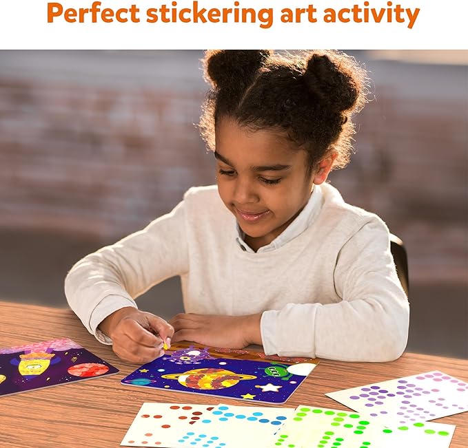 Skillmatics Dot It Sticker Art Activity - Space, Mess-Free Fun for Kids, 500+ Stickers, Craft Kits, DIY Scrapbooking Activity, Travel Toys, Gifts for Boys & Girls Ages 3, 4, 5, 6, 7