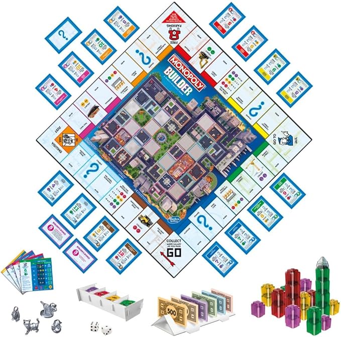Monopoly Builder Board Game, Strategy Game, Family Game, Games for Children, Fun Game to Play, Family Board Games