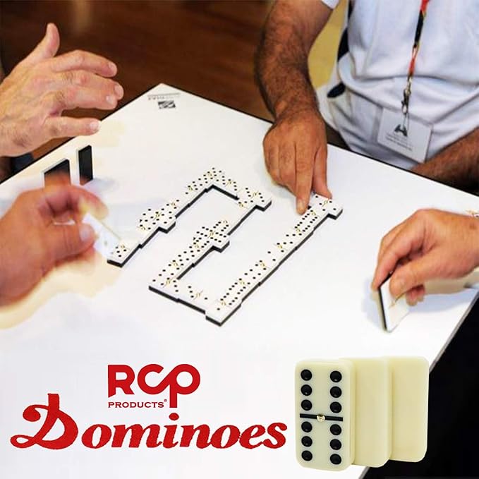 Dominos Set for Adults – Dominos – Professional Double 6 Dominoes Tiles for Adults, Metal Spinner, Classic and Travel Board Game with Wood Case Juegos de Mesa
