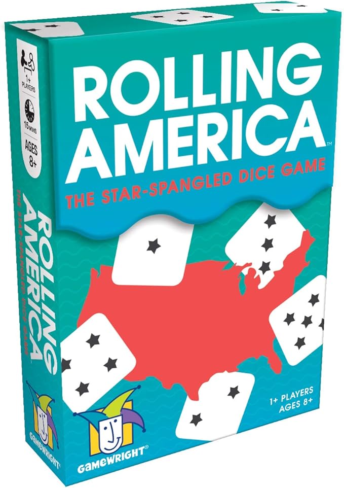 Gamewright Rolling America, The Star Spangled Dice Action Game Multi-colored, 5",96 months to 192 months