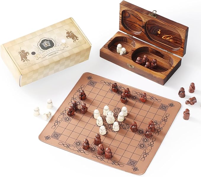 Hnefatafl Viking Chess Set Board Game Traditional Strategy Board Game