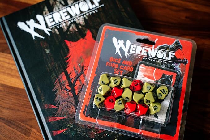 Werewolf: The Apocalypse 5th Edition Roleplaying Game Dice & Form -Card Set - RPG Accessory, Contains 17 Dice & 5 -Cards