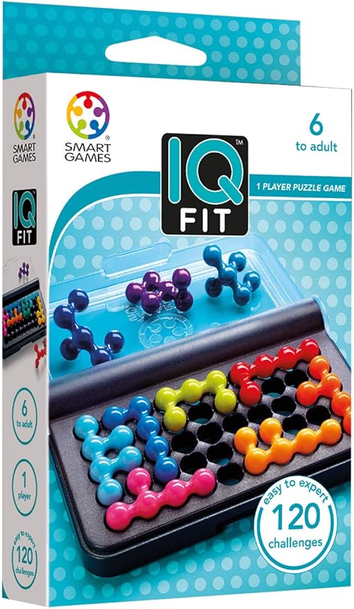 SmartGames IQ Fit - a fun 3D travel game for ages 6-adult featuring 120 challenges