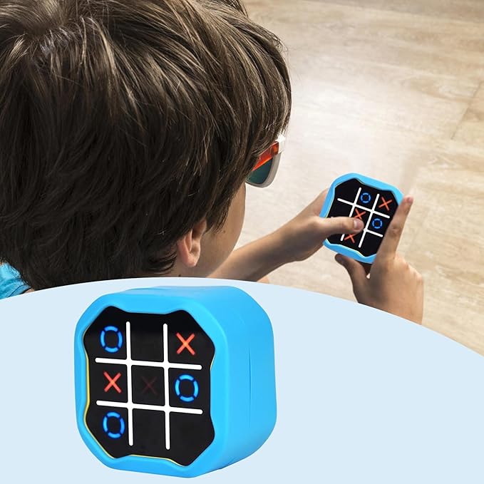 YouKnow Silicone Case Compatible with GiiKER Tic Tac Toe Bolt Game 3-in-1 Handheld Puzzle Game Console, Fidget Toys Board Games Cover for Kids and Adults (Case Only) (Blue)