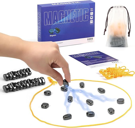 Magnetic Chess Game,32 Stones, 3 String & Portable Storage Bag, Strategy Board Game for Family Night, Use for Kids Adults (Age 9+)