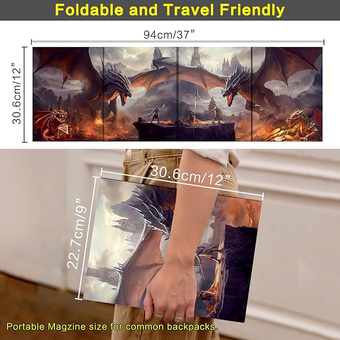 Haxtec DND DM Screen, Dungeons and Dragons Master Screen for Board Games Masters, TTRPG Accessories DND Gifts for DM Dungeons Masters