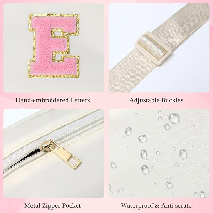 YOOLIFE Sisters Gifts from Sister - Sister Birthday Gifts, Big Sister Gifts White Initial Crossbody Bag Belt Bag for Sister Z, Beige