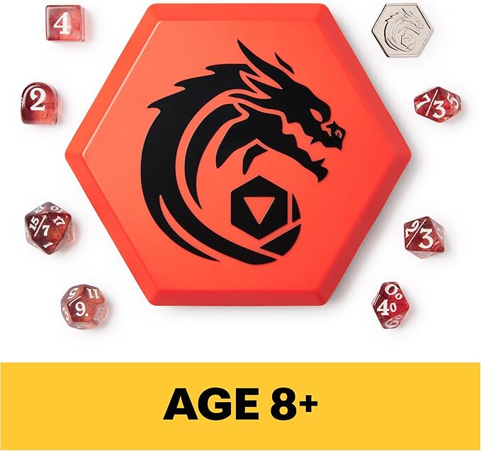 Spin Master Games, Campaign Dice, Premium Dice to Go, Set of Polyhedron Dice for RPG & Board Games, Storage Case, DND Dungeons and Dragons, MTG Magic The Gathering, for Ages 8 & Up