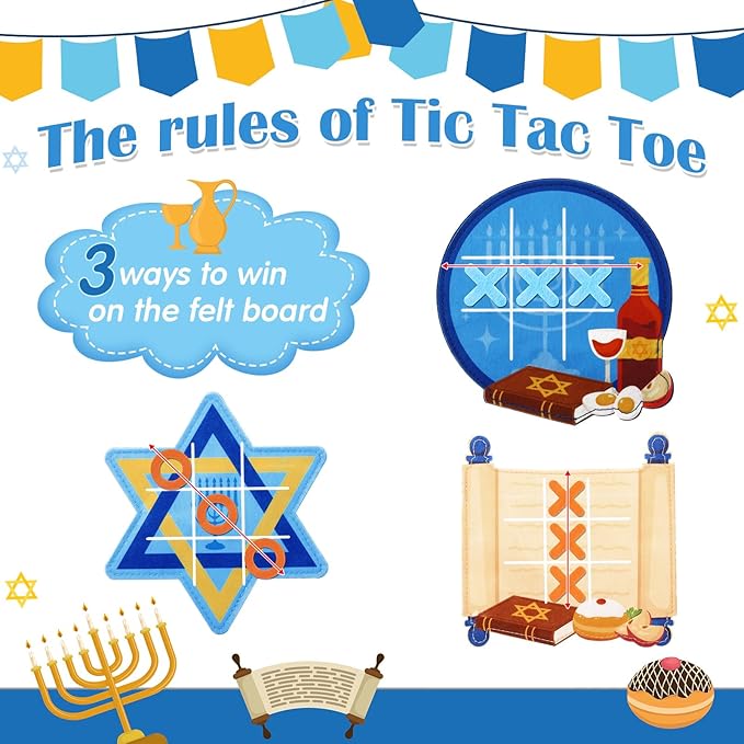 Capoda 24 Pack Passover Games Pesach Seder Tic Tac Toe Strategic Board Game Passover Desk Toys for Pesach Seder Jewish Festival Party Favors Birthday Gift