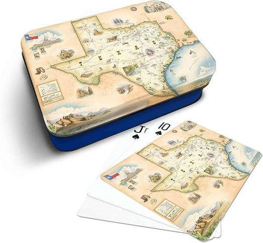 Texas State Map Standard 52-Deck Playing Cards - Official Vegas Poker Size