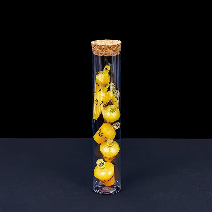 7PCS Potion DND Dice Set,Transparent Sharp Edge Dice Set D&D RPG Polyhedral Die,for Dungeons & Dragons, Pathfinder, and TTRPG Roleplaying Games.(Yellow)