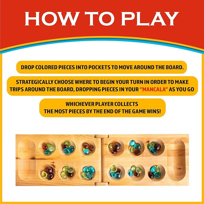 Classic Mancala - Fun Board Game for Friends and Family - Timeless Strategy Game