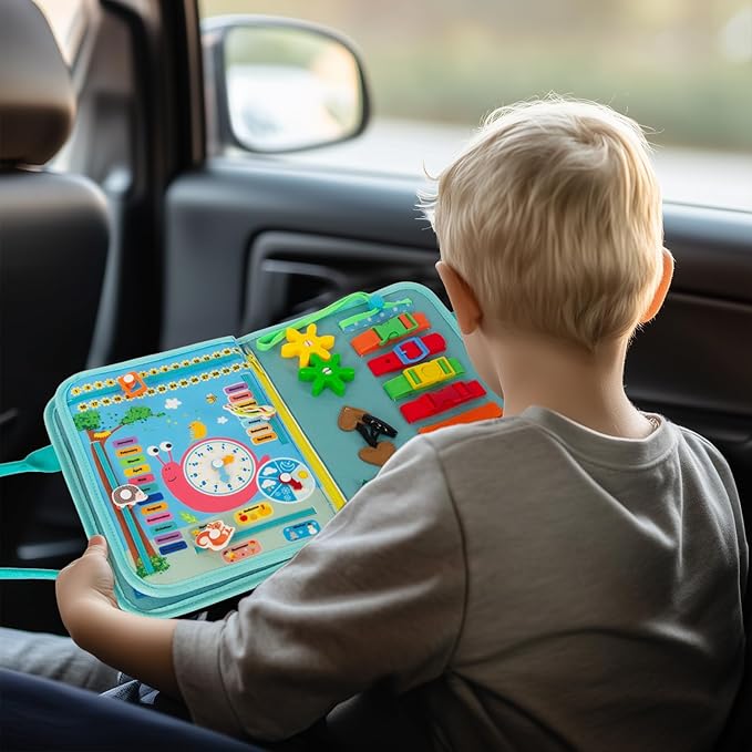 Busy Board Montessori Toys for Boy Girl Birthday Gifts, Busy Book Learning Sensory Easter Toys for Toddlers, Toddler Travel Autism Educational Activities Fine Motor Skills
