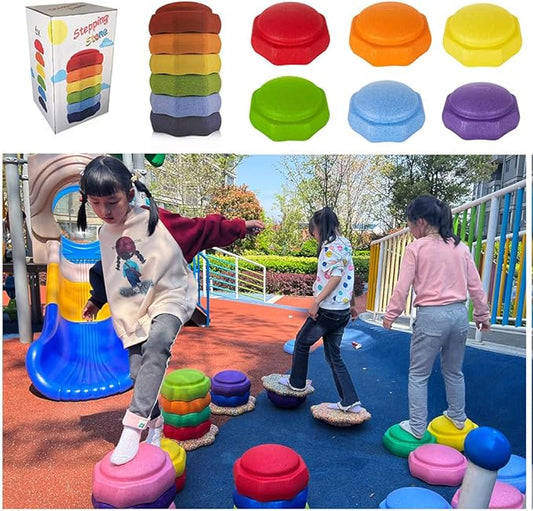 Balance Stepping Stones for Kids, Toddler Stepping Stones,Stepping Stones for Toddlers,Sensory Stepping Stones,and Also a Balance Board for Kids and a Swing Stool