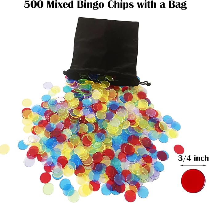 Yuanhe Deluxe Bingo Game Set - Metal Round Cage, 75 Colored Bingo Balls, 100 Bingo Cards, 500 Mixed Chips and Master Board for Large Groups, Parties