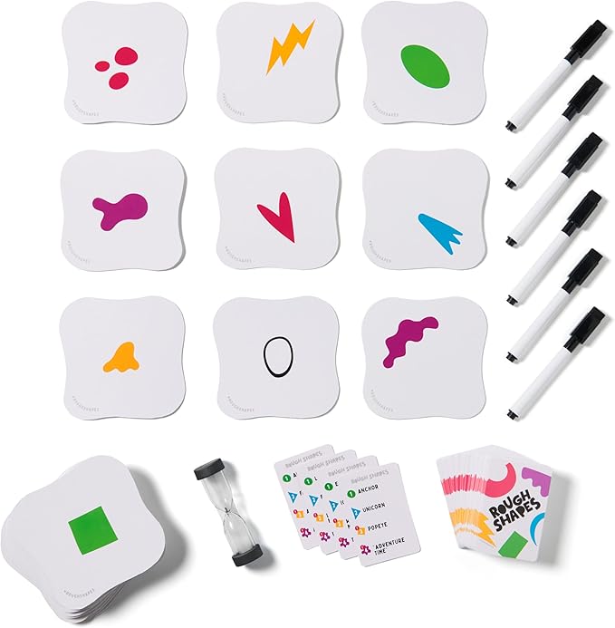 Spin Master Games, Rough Shapes, Quick-Drawing Game for Artists & Doodlers of All Levels with Hilarious & Challenging Prompts, Easy Indoor Activity, for Kids & Family, 3-10 Players, Ages 8 & Up
