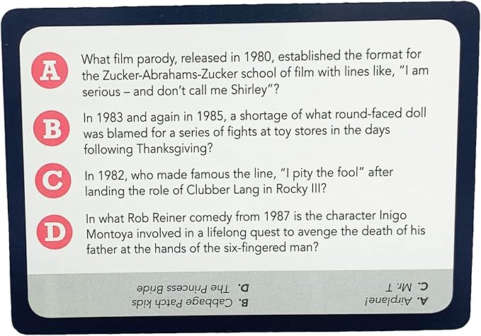 You Gotta Know 1980s - Trivia Game