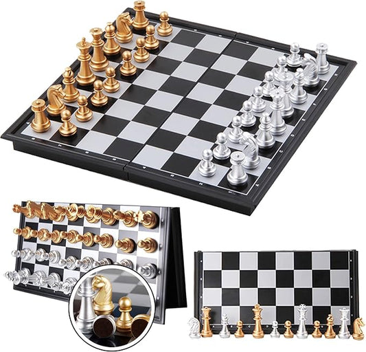 Chess Set Magnetic Chess Game Chess Board Chess Set for Kids,Magnetic Chess,Foldable Portable Travel Chess Game(12.6 Inches)