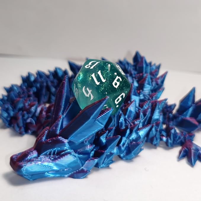 10PCs D20 Polyhedral Dice Set 22mm for DND RPG MTG Dungeons and Dragons Dice (Cyan)