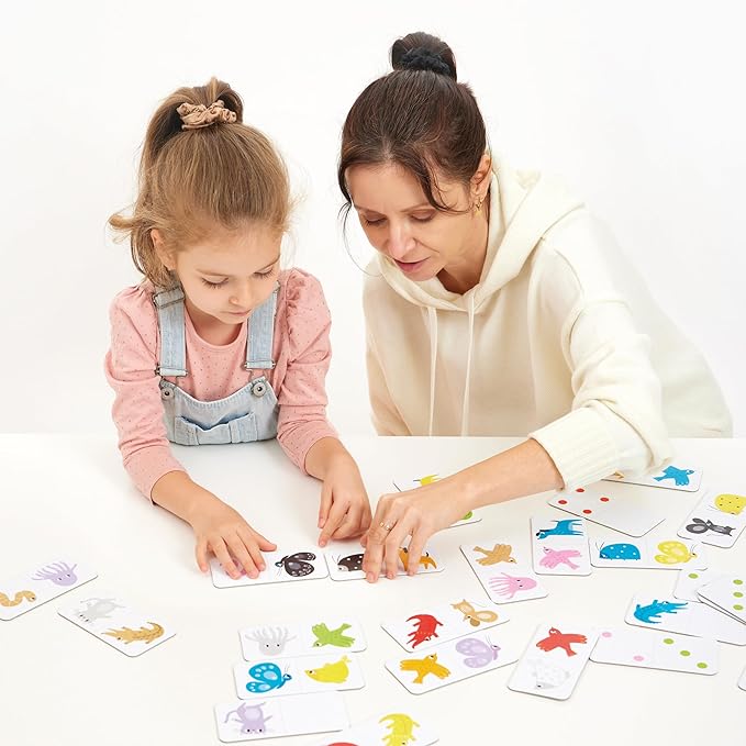Banana Panda Let’s Play Color Dominoes Game for Kids - Includes 28 Double-Sided Pieces and an Educational Guide for Parents, for Ages 2 Years and up