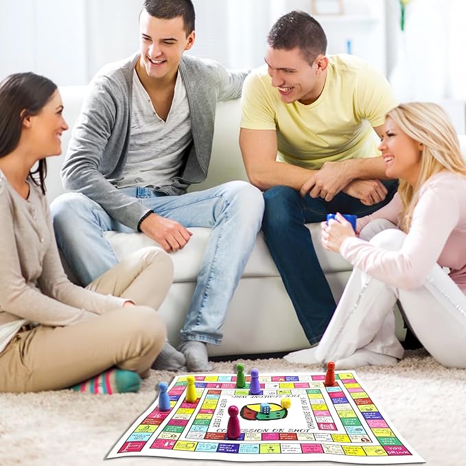 Funny Party Drinking Games, Leather Mat Land Drinking Board Game for Adults, More Than 101 Unique Spaces for Calling Out Friends, Hilarious Adult Party Games for Game Night