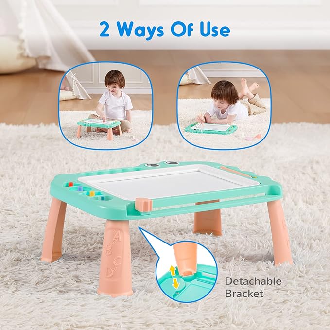 SGILE Toys for Kids, Magnetic Drawing Board for Early Learning, Color Erasable Doodle Writing Pad Gift for Baby Girls Boys, Painting Sketch Pad with Four Stamps for 3 4 5 Year Old Toddlers, Green