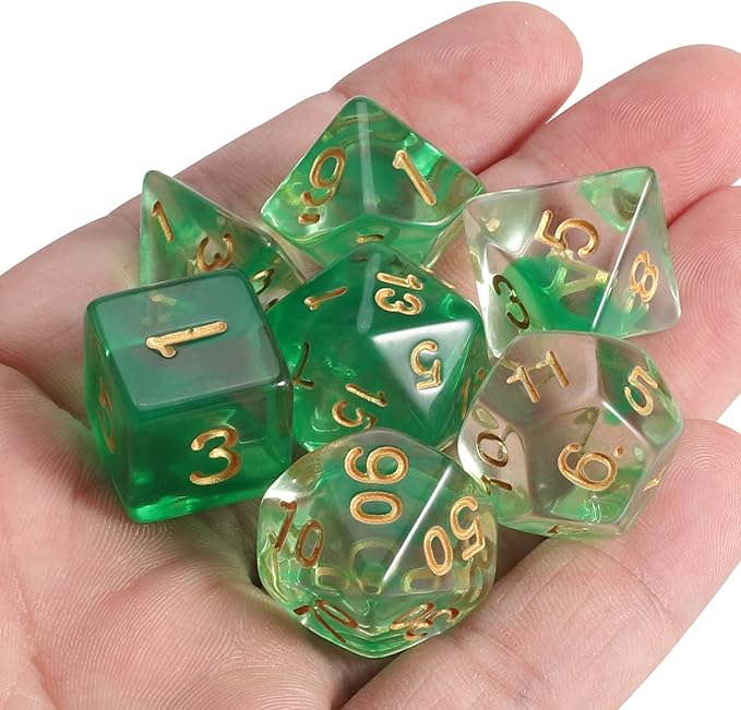 CiaraQ DND Polyhedral Dice Set with a Black Dice Bag for D&D RPG MTG Role Playing Table Games