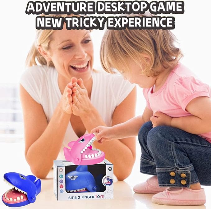 LanMa Shark Dentist Teeth Game for Kids - Shark Finger Biting Game Toy, Fun Travel Size