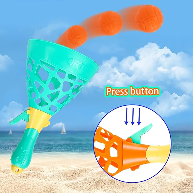 Catch Game with 2 Catch and Launch Baskets 10 Small Balls, Indoor and Outdoor Sports Toys for Kids 5+, Great for Camping, Beach, Backyard Party Activities, for Boys and Girls