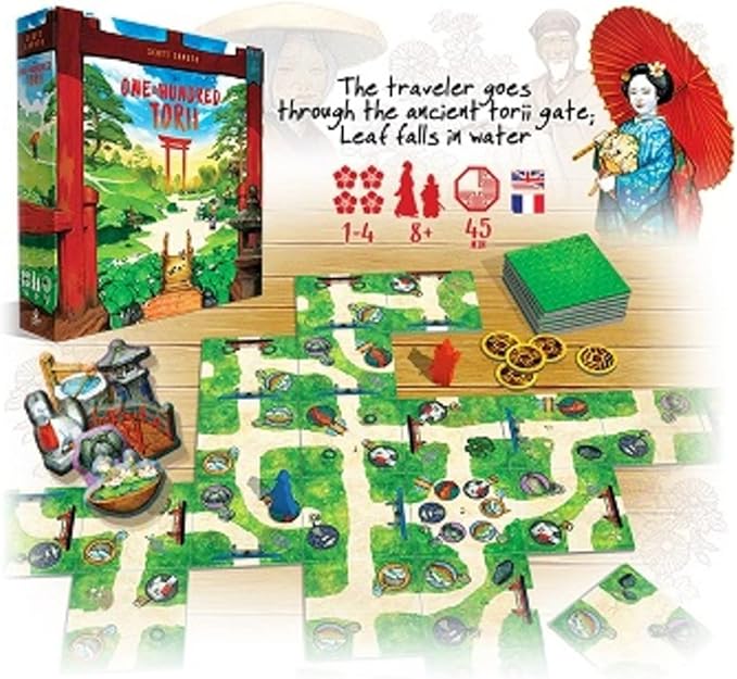 Pencil First Games The One Hundred Torii Board Game – A Beautiful, Serene Tile-Laying Game in a Japanese Garden by Pencil First Games for 1-4 Players