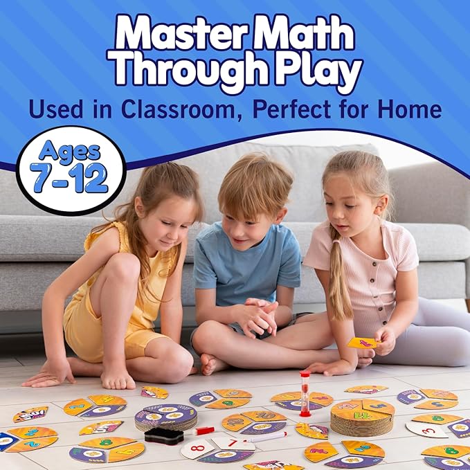 Active Learning Flash Cards – 112 Oversized Cards, Math Card Games, Math Flash Cards, Multiplication Game, Division (Multiply)